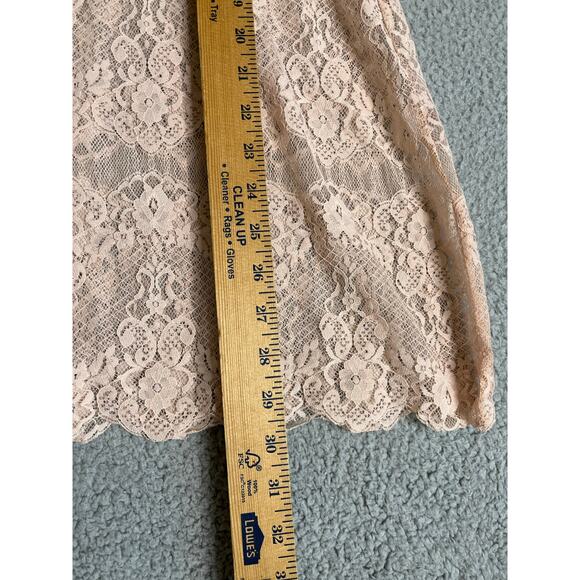 Valerie Stevens Cami Tank Top Large Sheer Lace Gold Sequin Pink Coquette Y2K - Picture 8 of 10